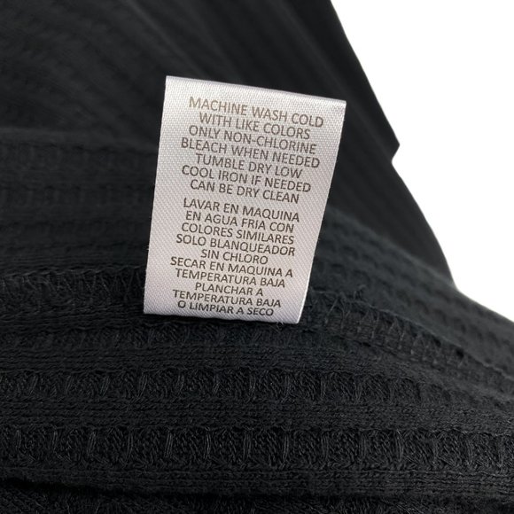 CHASER Waffle Knit Henley Thermal Black Long Sleeve Four Button Cuff Size S - Picture 16 of 16